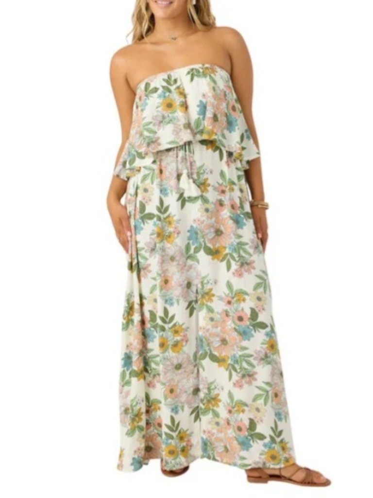 O'neill Women's Sadie Maxi Dress In Winter White Floral Nwt